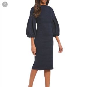 Maggy London Herringbone Knit Balloon Sleeve dress
